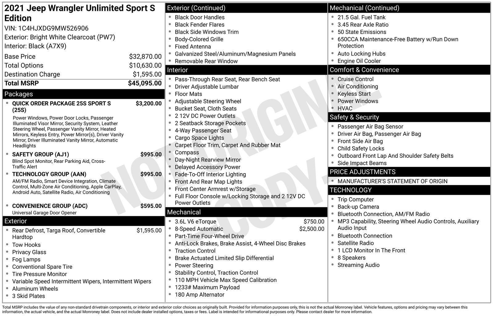 2021 Jeep Wrangler Unlimited Sport S