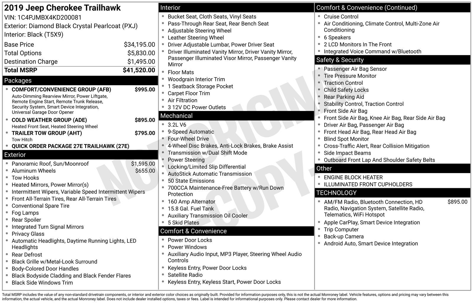 2019 Jeep Cherokee Trailhawk