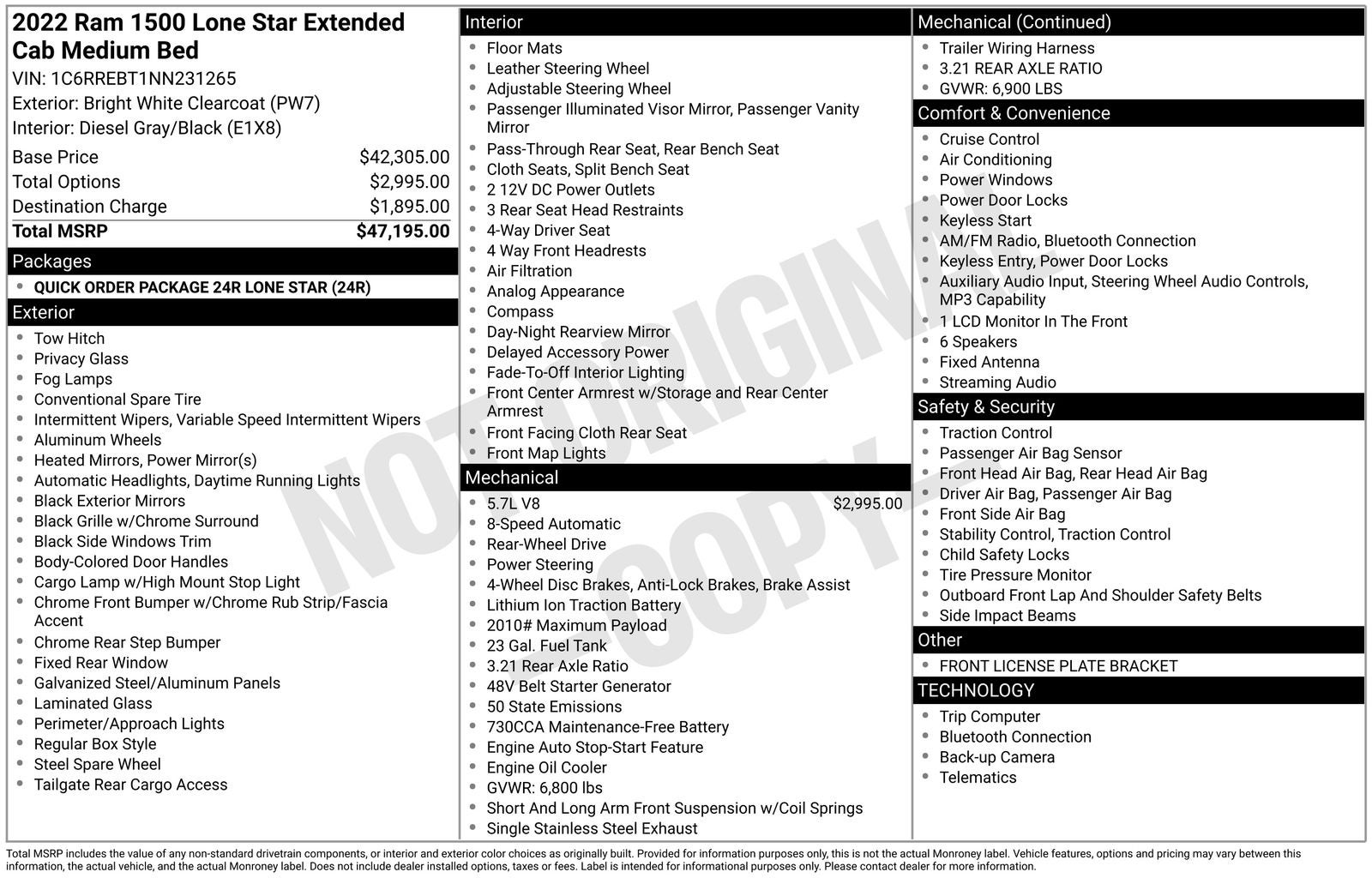 2022 RAM 1500 Big Horn/Lone Star