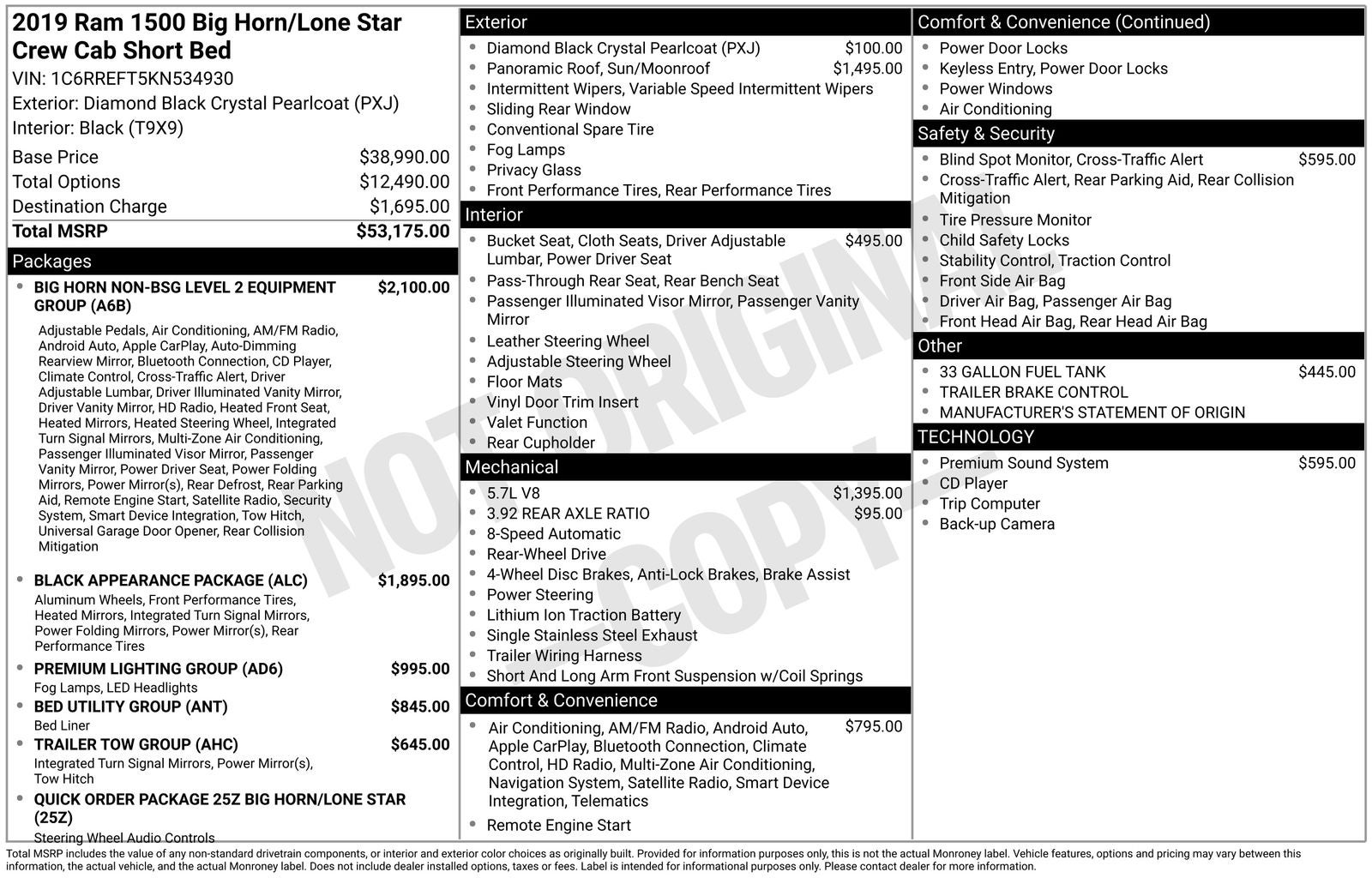 2019 RAM 1500 Big Horn/Lone Star