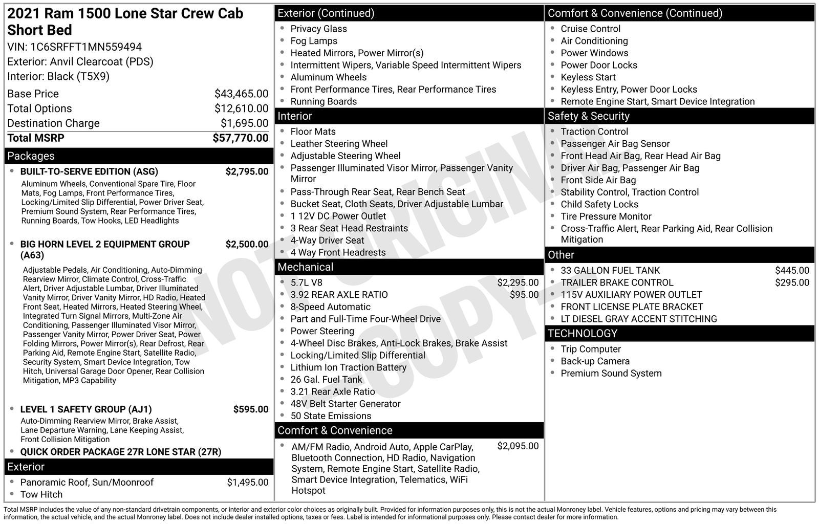 2021 RAM 1500 Big Horn/Lone Star