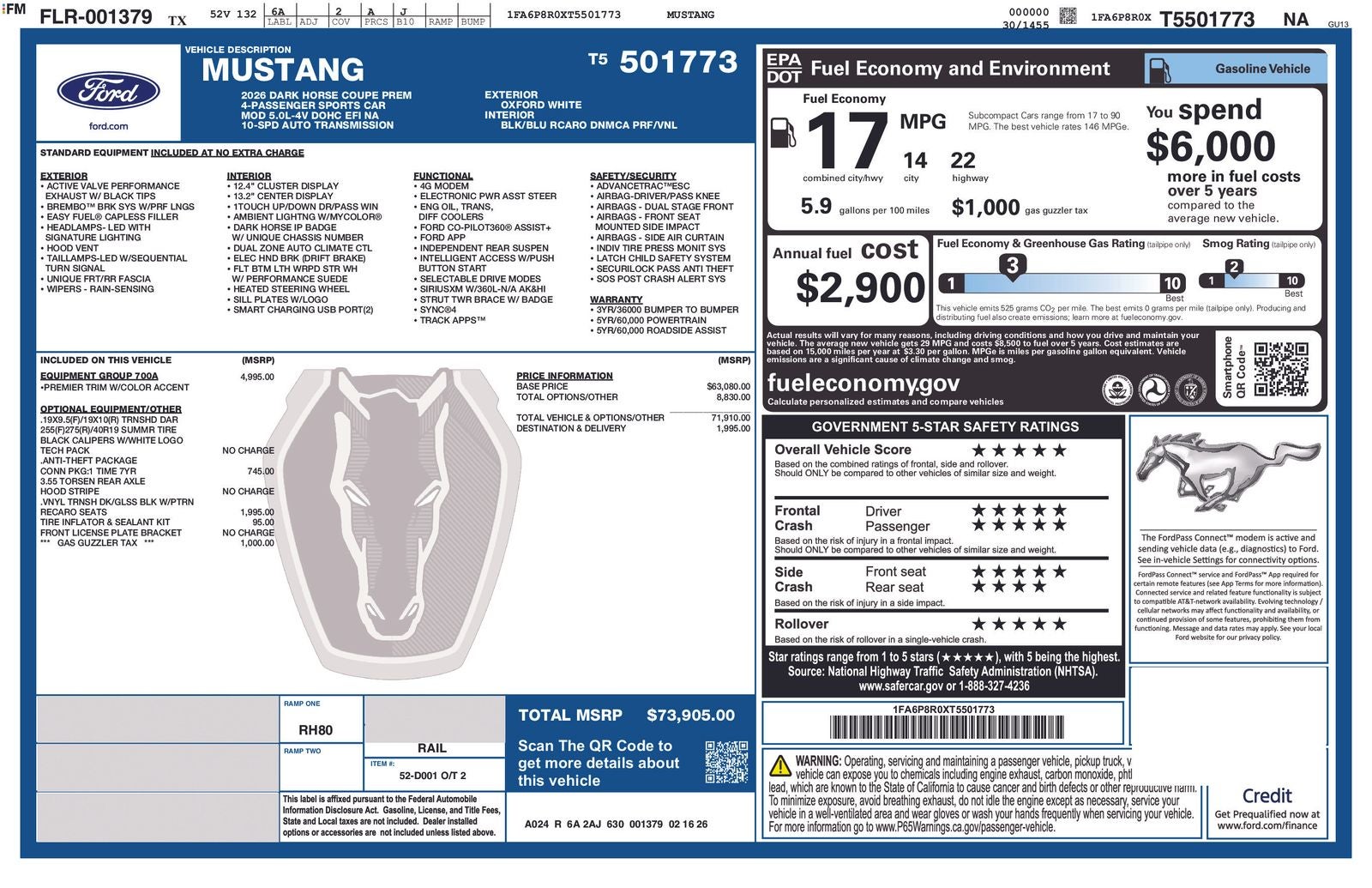 2026 Ford Mustang Dark Horse® Premium