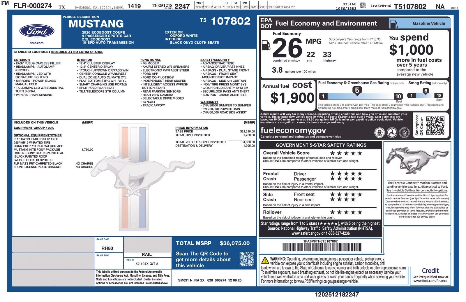 2026 Ford Mustang EcoBoost® Fastback