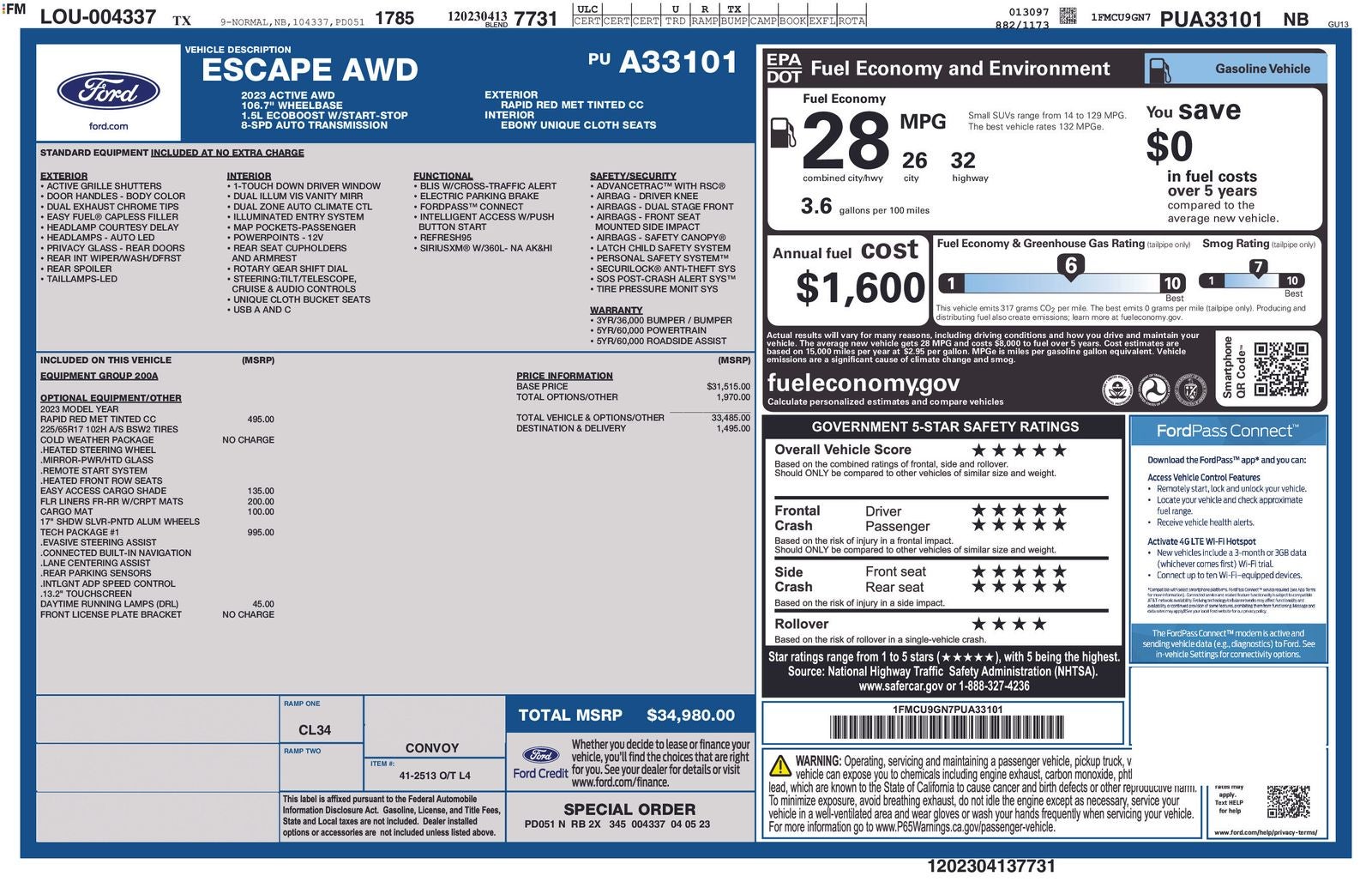 2023 Ford Escape Active