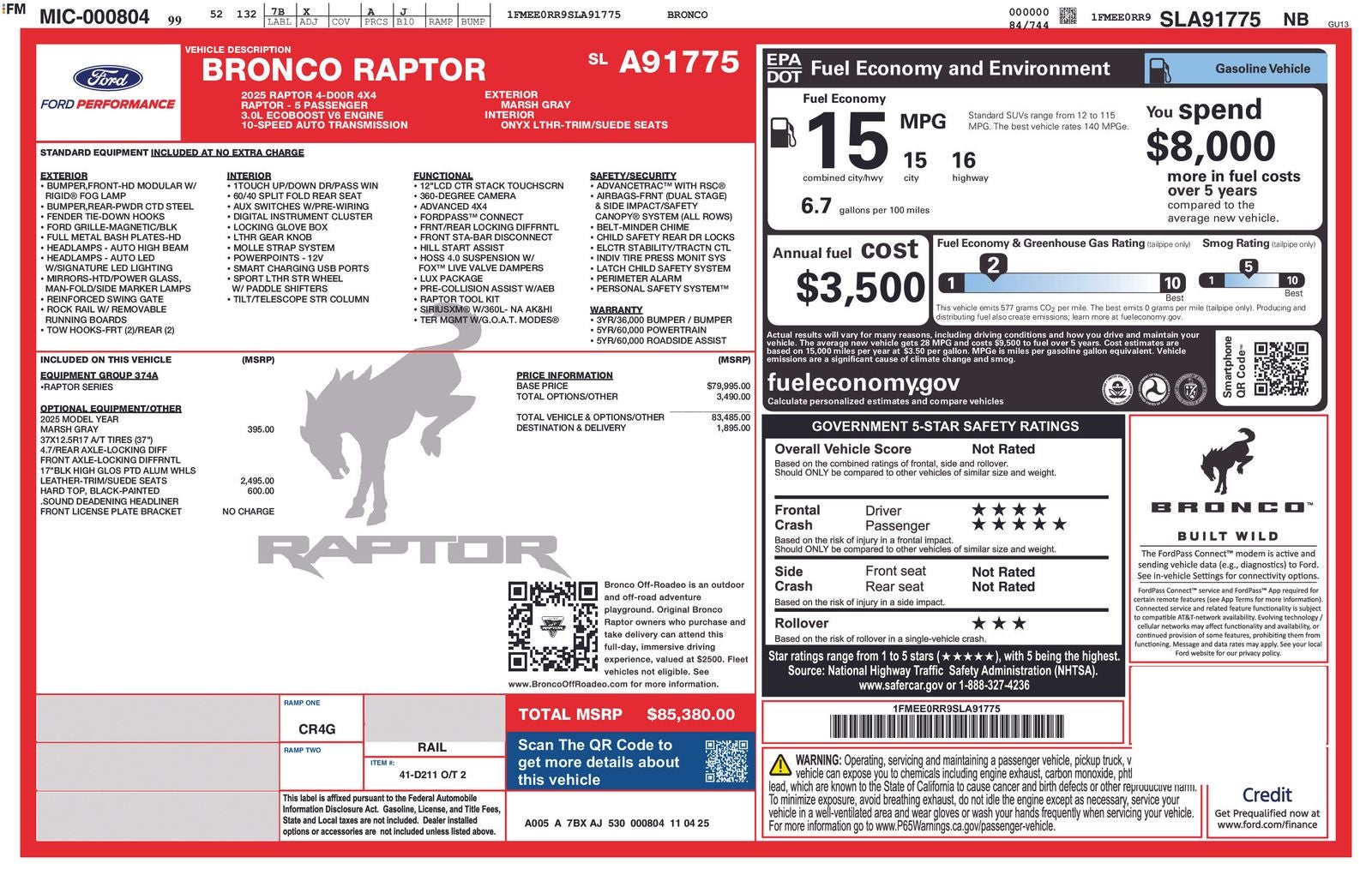 2025 Ford Bronco Raptor®