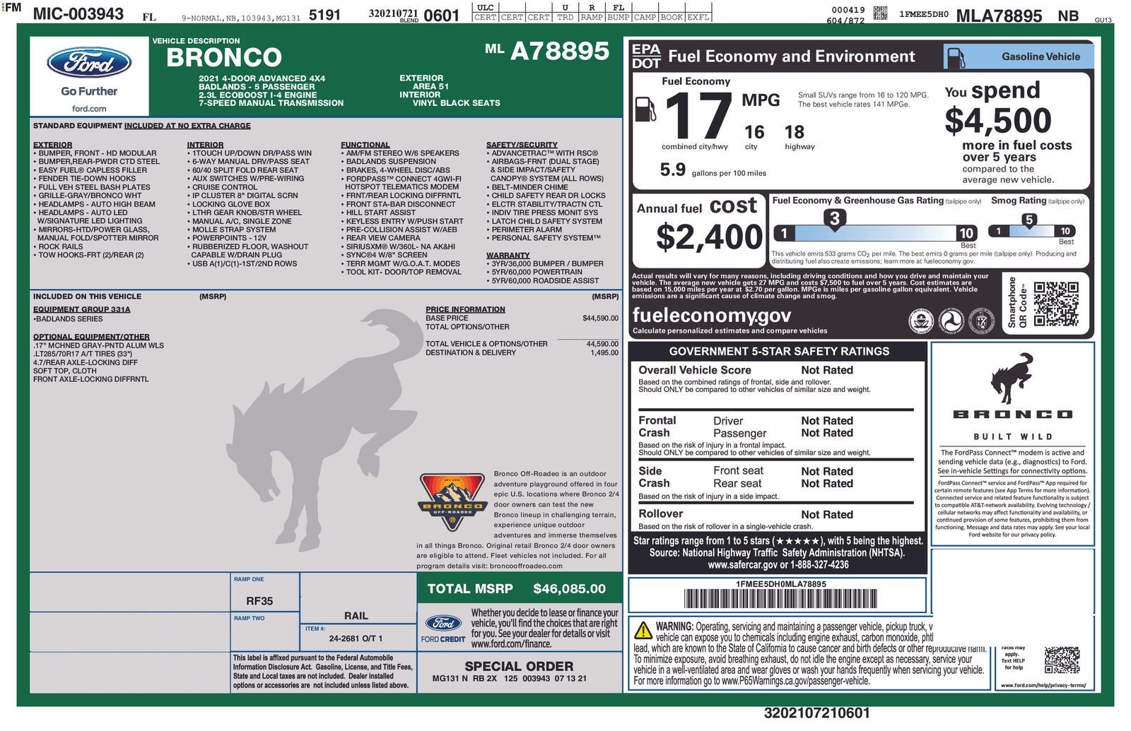 2021 Ford Bronco Badlands