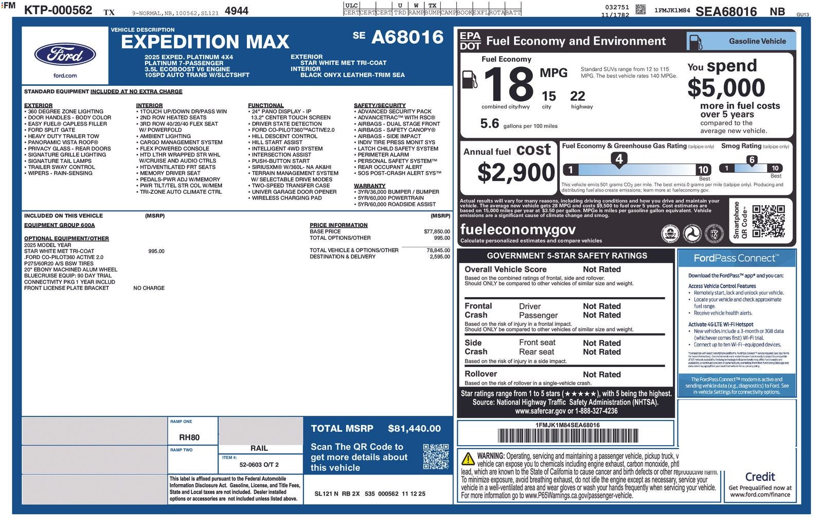 2025 Ford Expedition Platinum® MAX