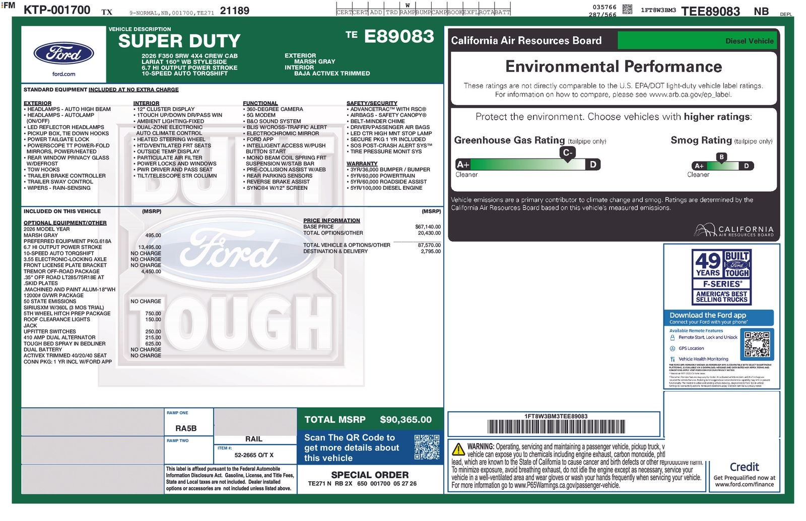 2026 Ford Super Duty F350 4X4CREW/CS