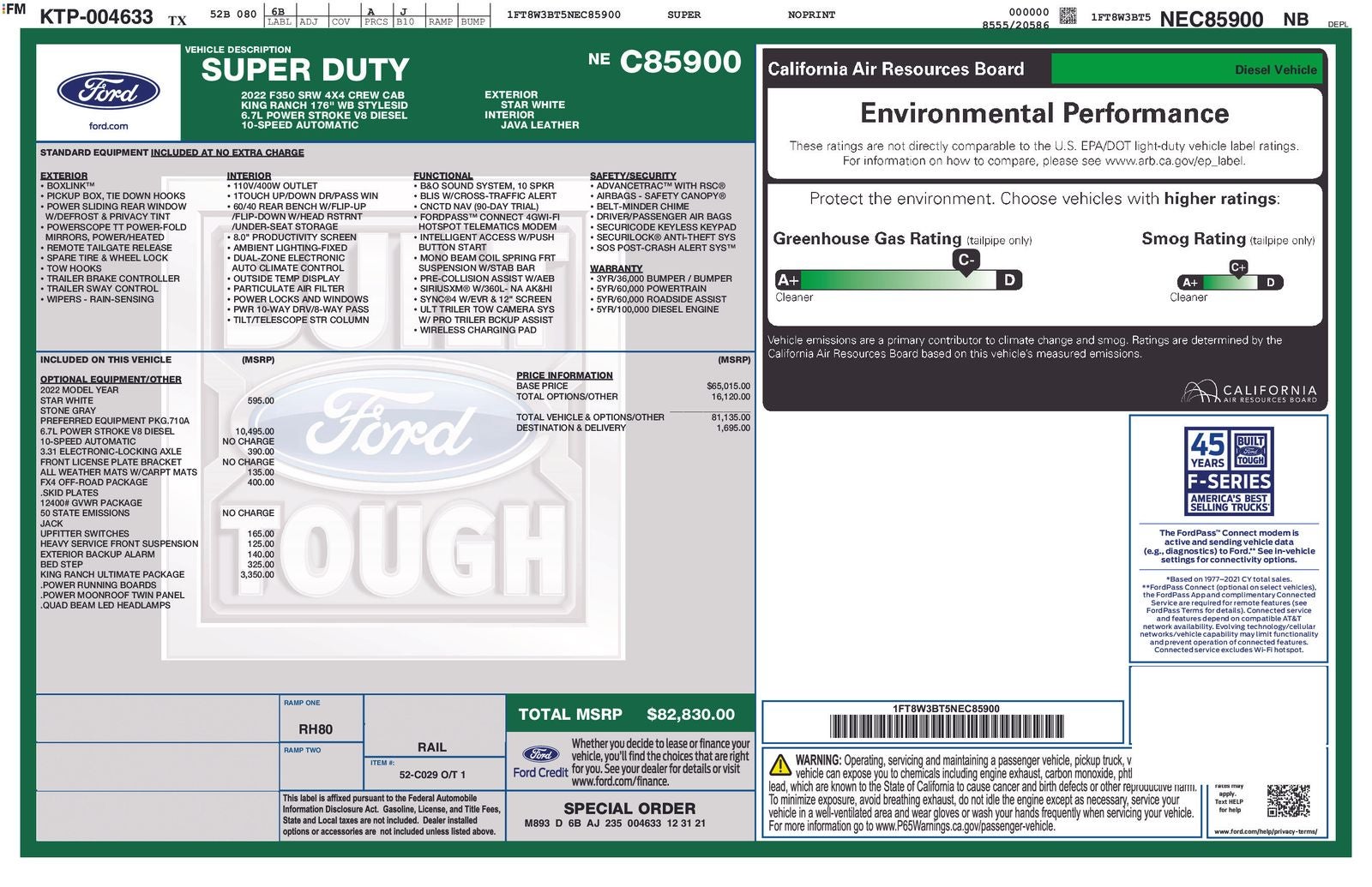 2022 Ford F-350 King Ranch 4x4 Crew Cab 6-1/2' Box SRW's photo