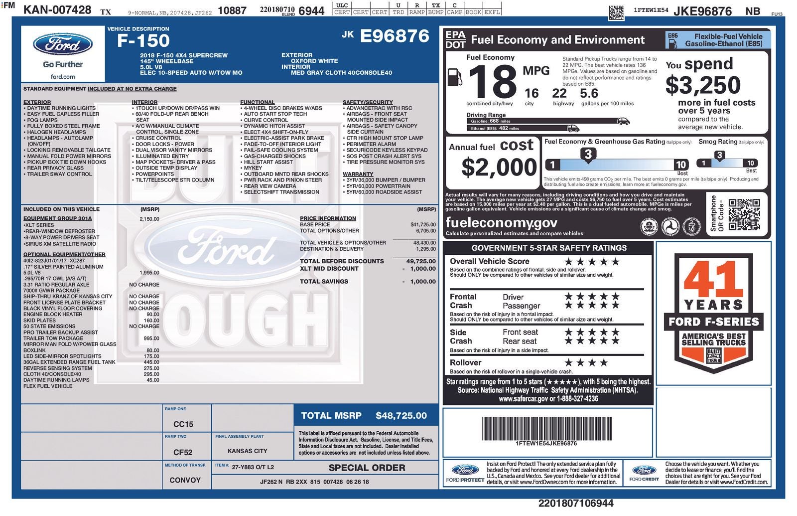 2018 Ford F-150 XLT
