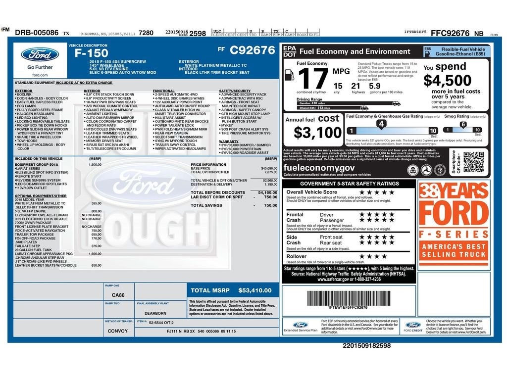 2015 Ford F-150 Lariat