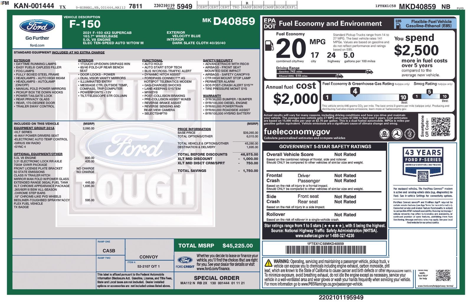 2021 Ford F-150 XLT SuperCab 8 Box's photo
