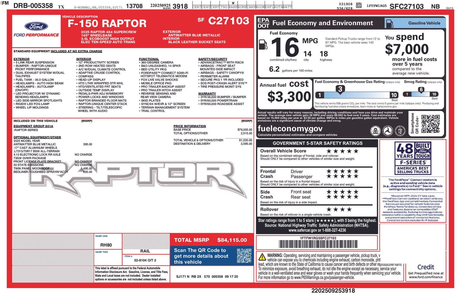 2025 Ford F-150 Raptor