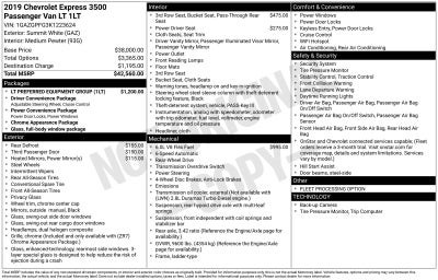 2019 Chevrolet Express 3500 LT Passenger