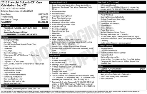 2016 Chevrolet Colorado Z71