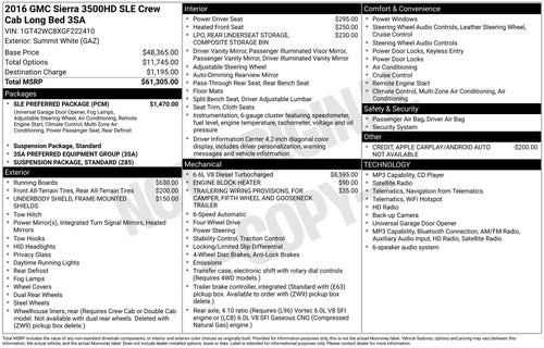 2016 GMC Sierra 3500HD SLE