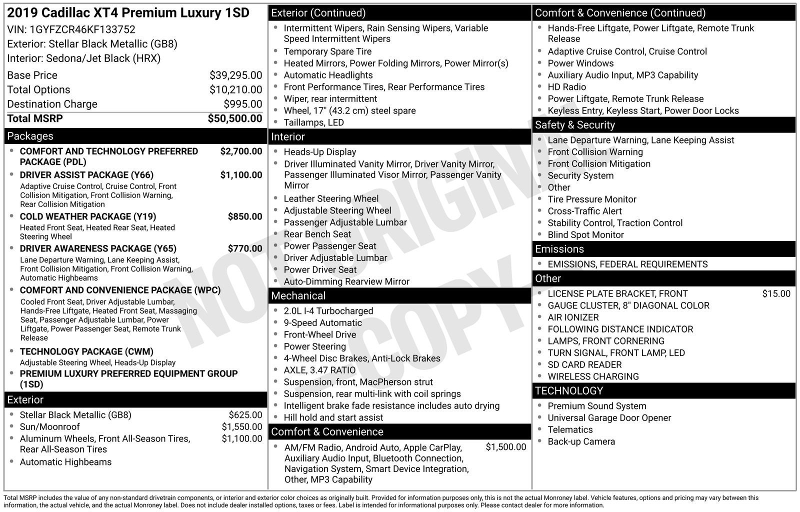 2019 Cadillac XT4 Premium Luxury