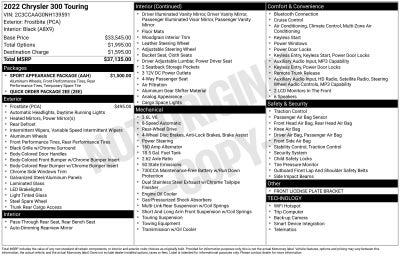 2022 Chrysler 300 Touring