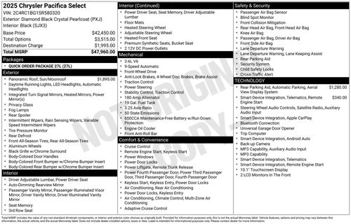 2025 Chrysler Pacifica Select