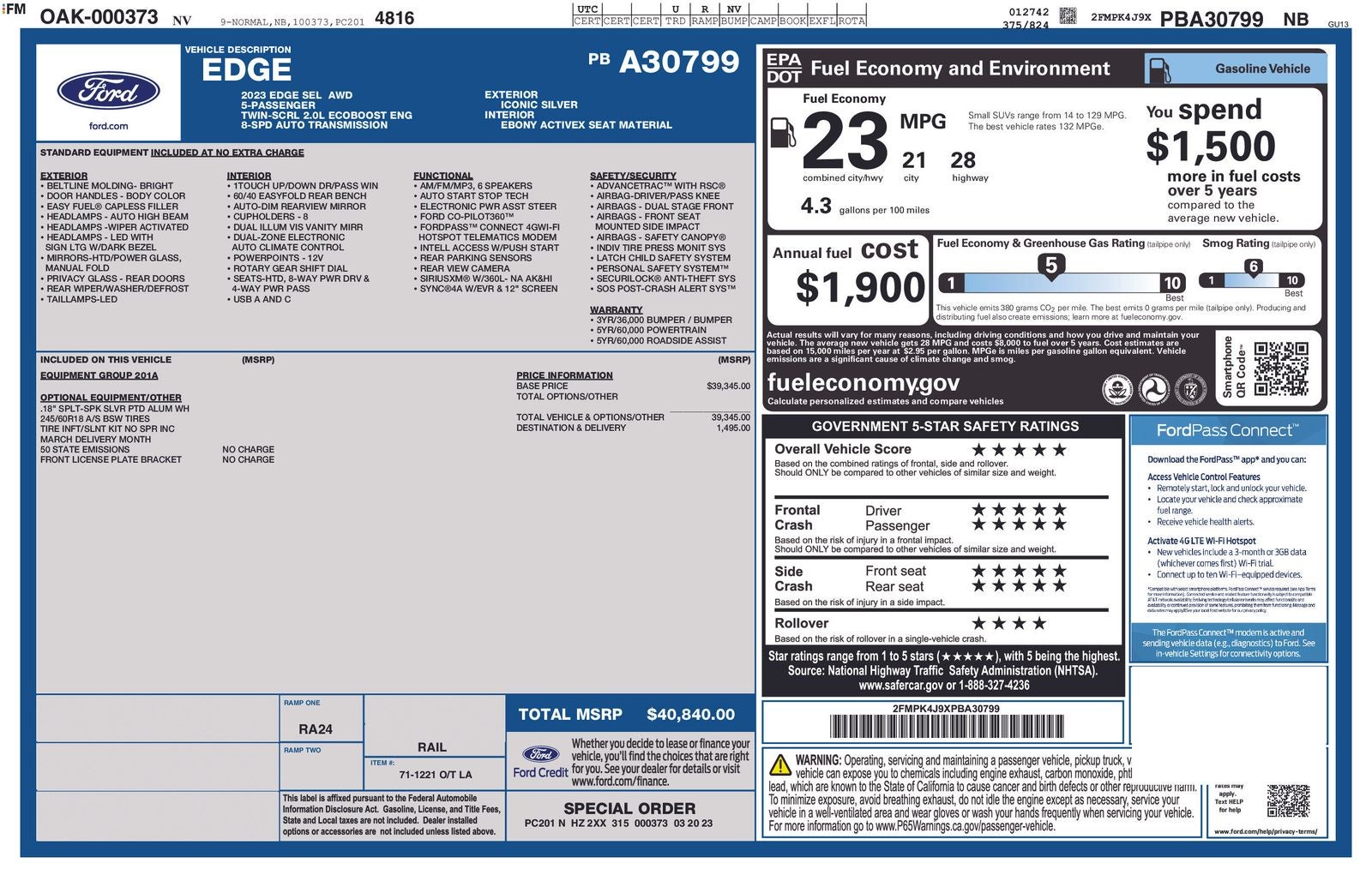 2023 Ford Edge SEL AWD's photo