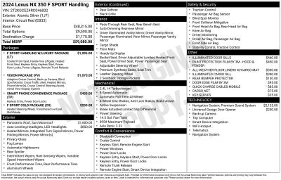 2024 Lexus NX 350 F SPORT Handling