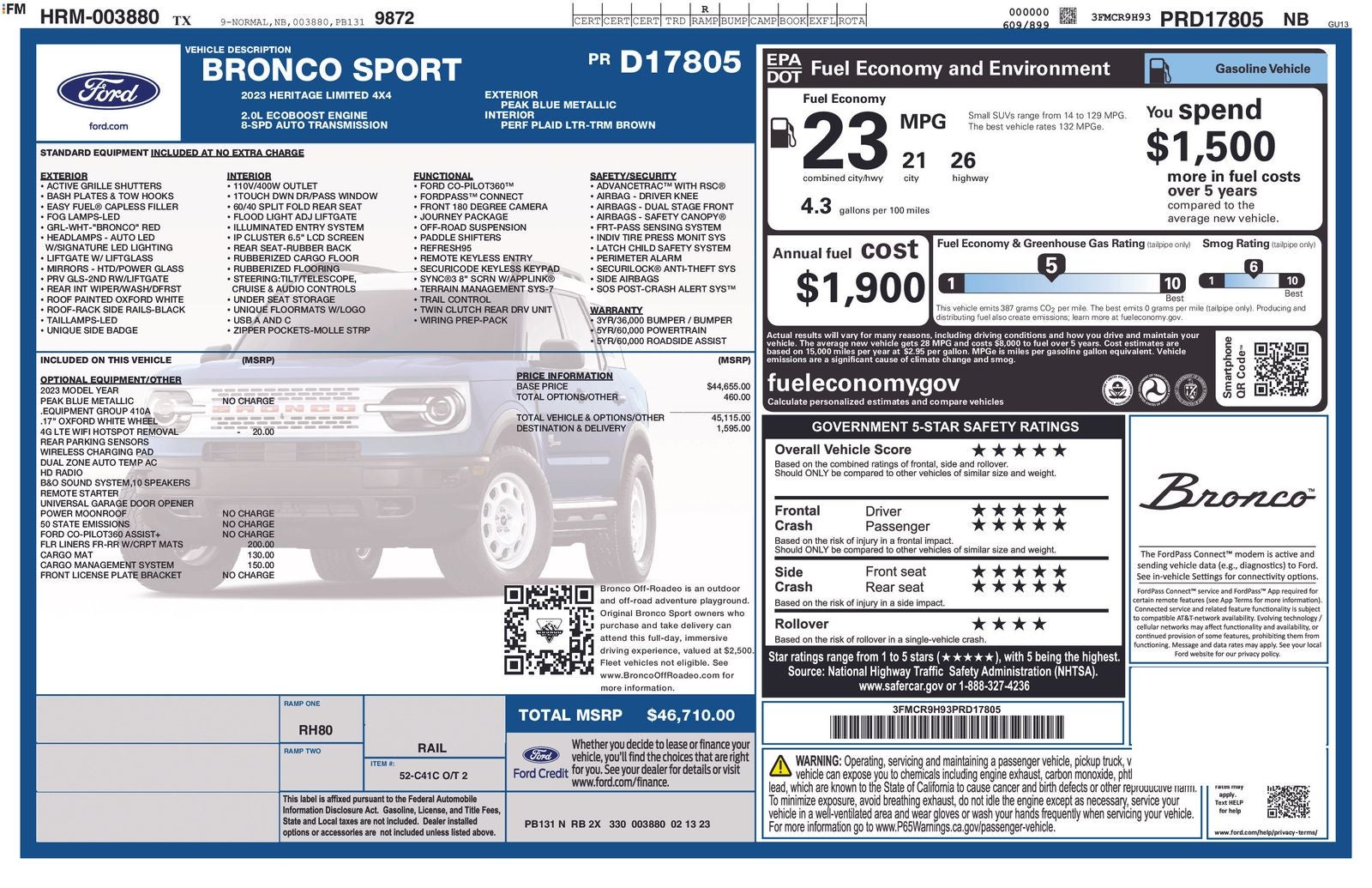 2023 Ford Bronco Sport Heritage Limited