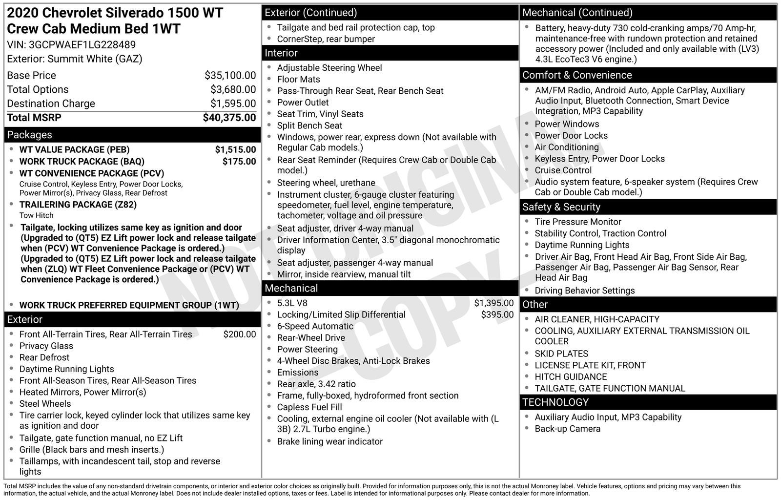 2020 Chevrolet Silverado 1500 WT
