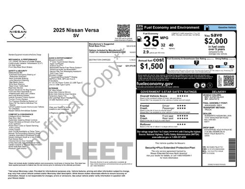 2025 Nissan Versa 1.6 SV