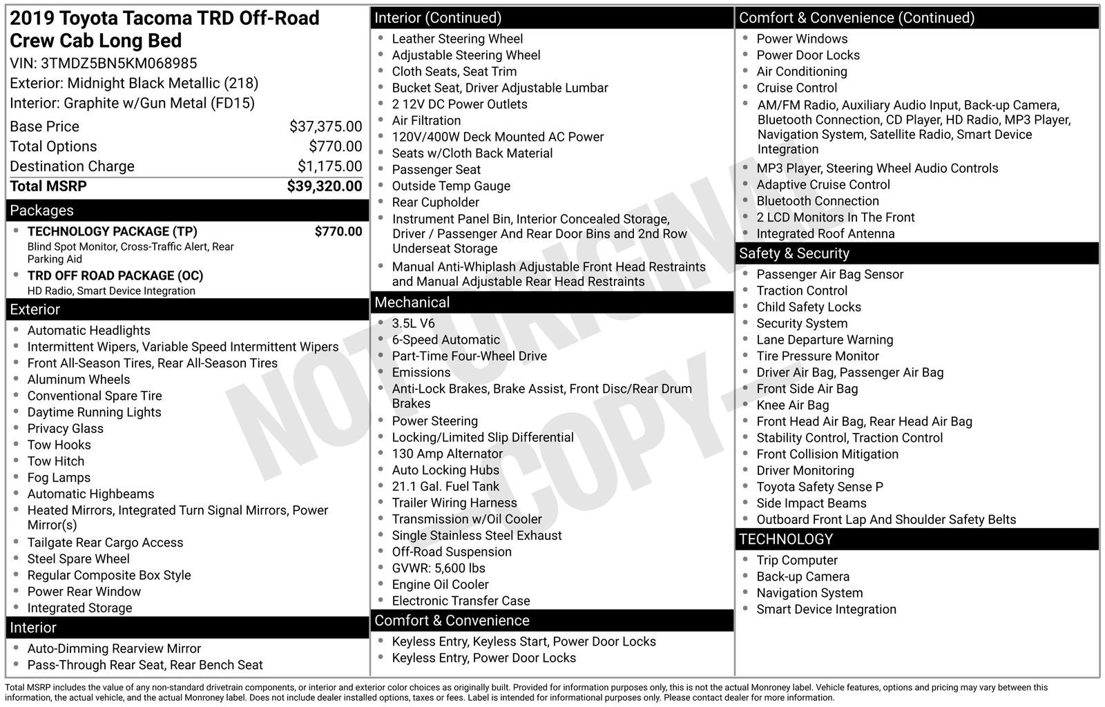 2019 Toyota Tacoma TRD Off-Road V6