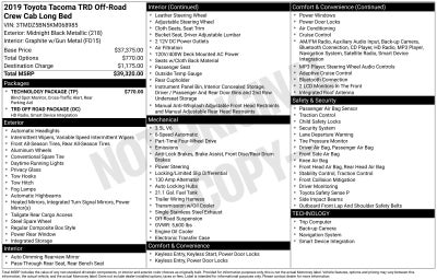 2019 Toyota Tacoma TRD Off-Road V6