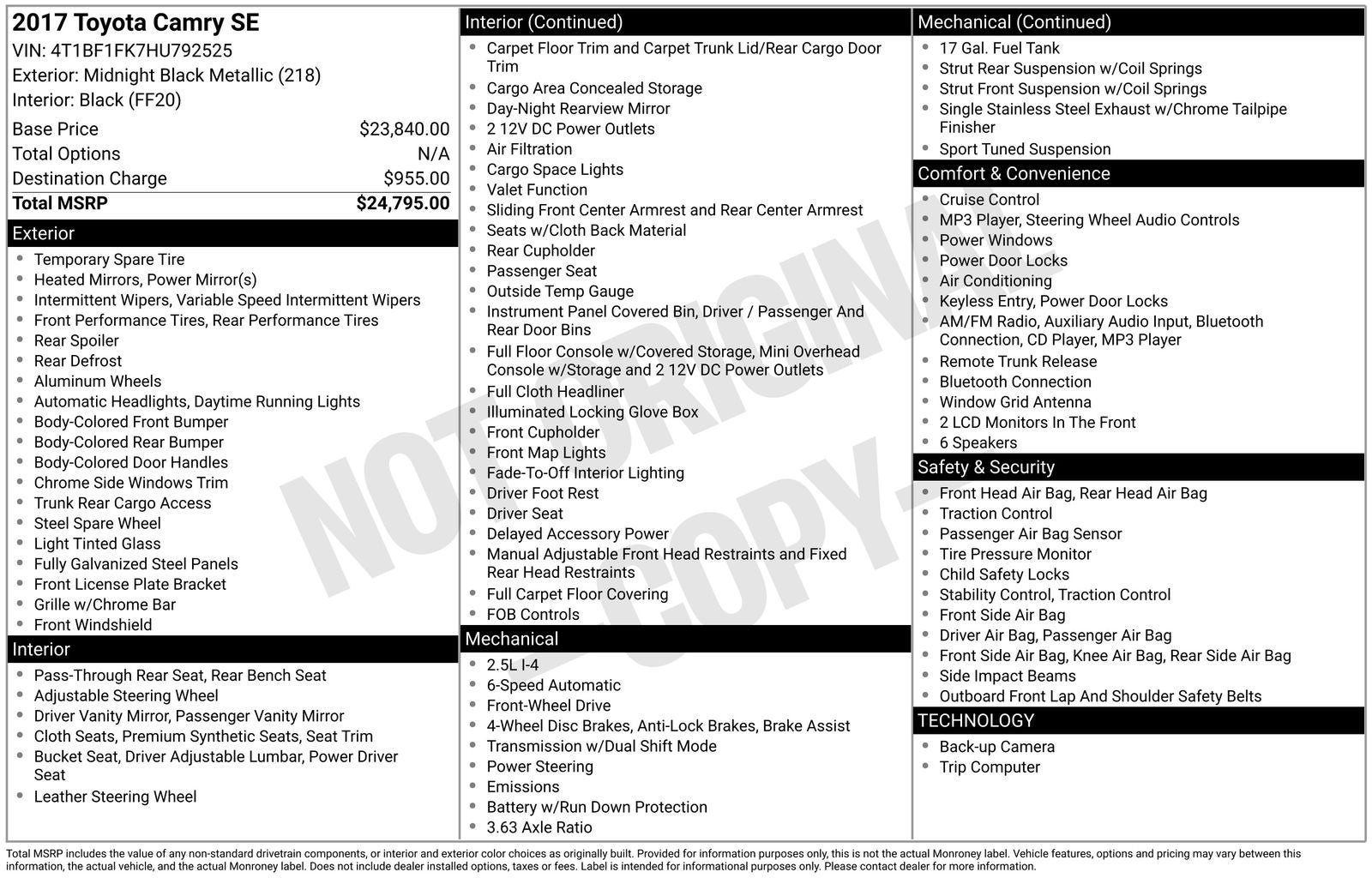 2017 Toyota Camry SE