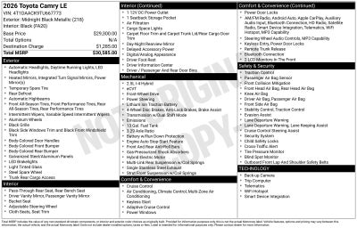 2026 Toyota Camry LE