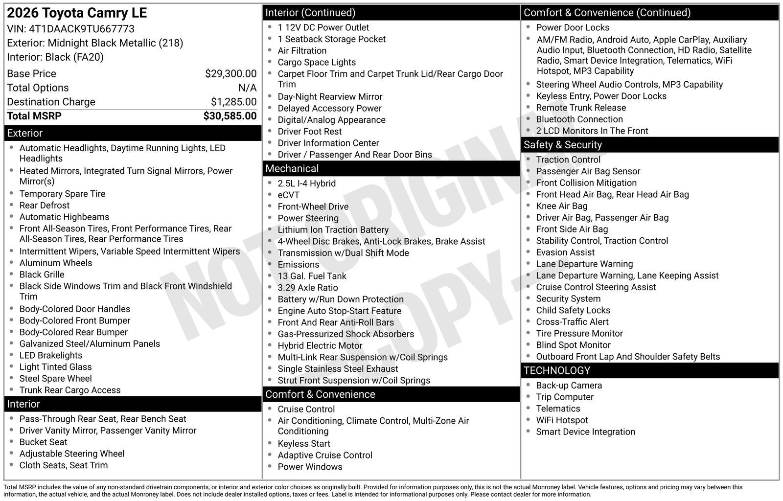 2026 Toyota Camry LE