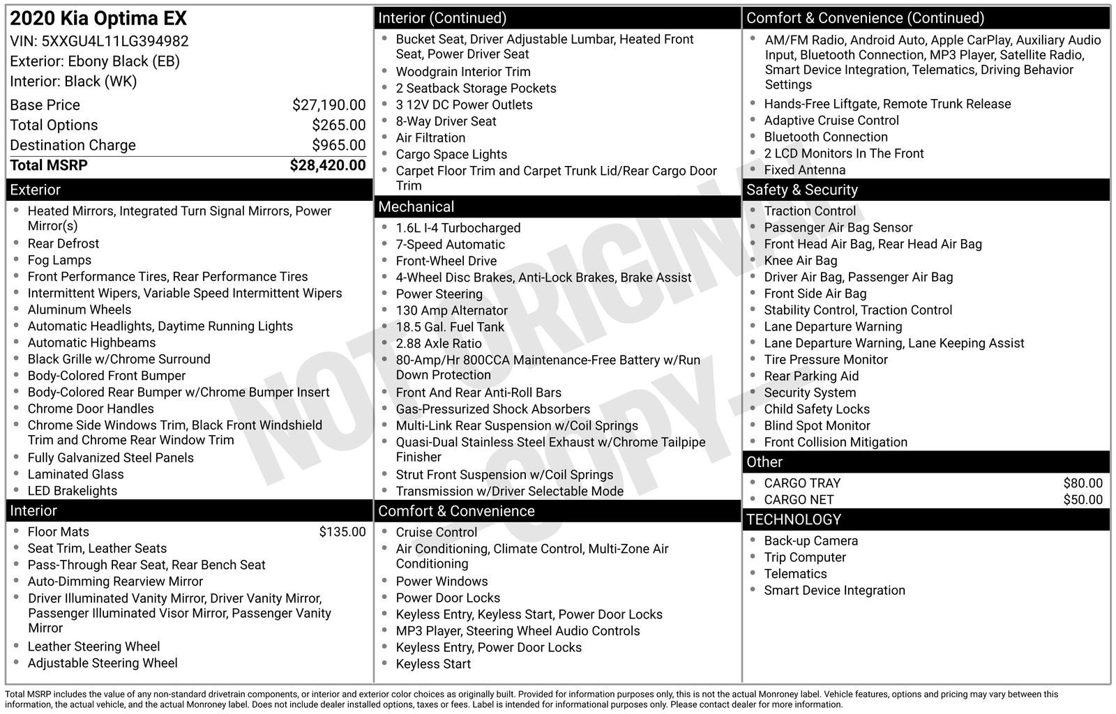 2020 Kia Optima EX Turbo