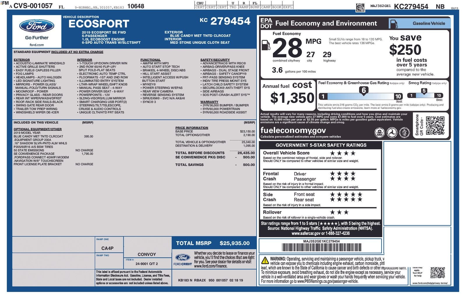 2019 Ford EcoSport SE
